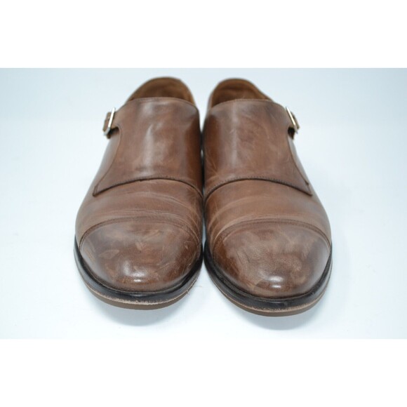 Massimo Matteo 7921 Cuoio Brown Single Monk Dress Shoes Mens 10.5 M Oxford ITALY main image 10